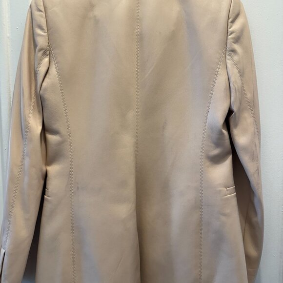 Alice + Olivia Macey Faux Beige Leather Blazer - Picture 4 of 15